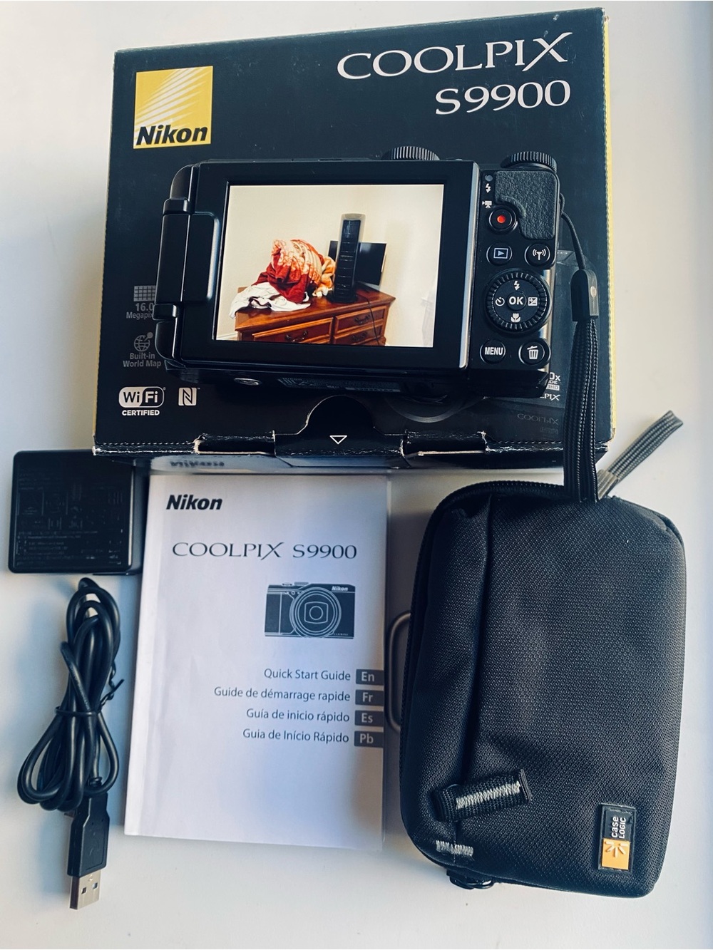 Nikon COOLPIX S9900 Digital Camera Bundle - Black 97% New SD Card 128GB And Box
